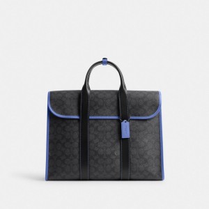 Coach Gotham Portfolio Bag In Signature Canvas Grigie | COH866535