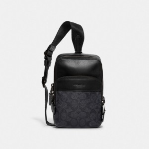 Coach Gotham Sling Pack 13 In Signature Canvas Grigie | COH865462