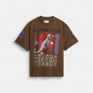 Coach Graphic Relaxed T Shirt In Organic Cotton Marroni | COH866008