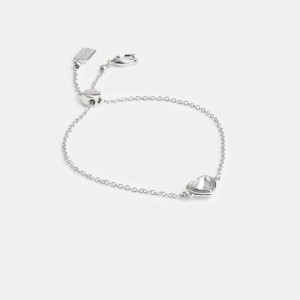 Coach Halo Heart Slider Bracelet Argento | COH866184