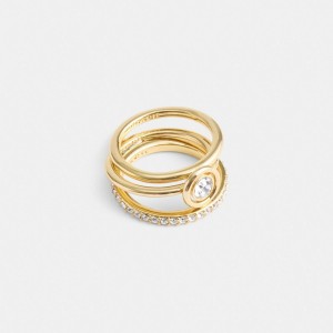 Coach Halo Round Ring Set Oro | COH866158