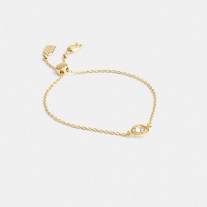 Coach Halo Round Slider Bracelet Oro | COH866134
