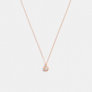 Coach Halo Tea Rose Pendant Necklace Rosa Oro | COH866180