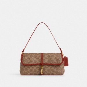 Coach Hamptons Bag In Signature Canvas Marroni Rosse | COH864892
