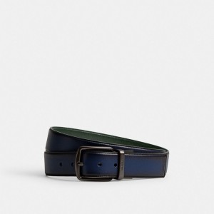 Coach Harness Buckle Cut To Size Reversible Belt, 38 Mm Blu Profondo Verdi | COH867000