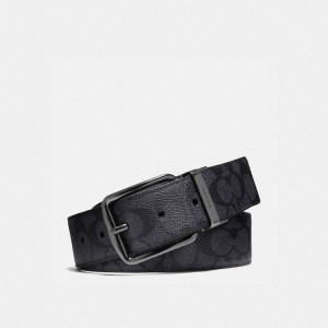 Coach Harness Buckle Cut To Size Reversible Belt, 38 Mm Grigie Nere | COH867001