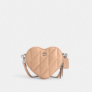 Coach Heart Crossbody Bag With Quilting Argento | COH865209