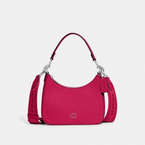 Coach Hobo Crossbody Bag With Signature Canvas Rosa | COH866551