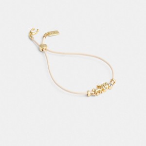 Coach Horse And Carriage Leather Slider Bracelet Oro | COH866229
