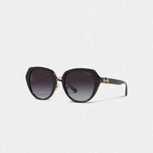 Coach Horse And Carriage Oversized Round Sunglasses Nere | COH866344