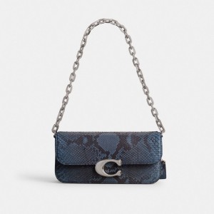 Coach Idol Bag 23 In Python Argento Blu | COH864863