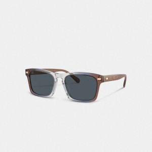 Coach Keyhole Square Sunglasses Marroni Blu Grigie | COH867060