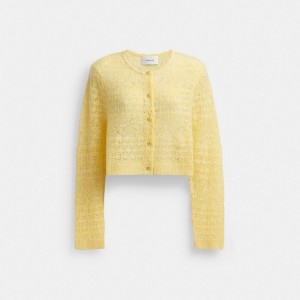 Coach Lace Knit Cardigan Gialle | COH865997