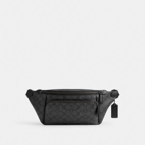 Coach League Belt Bag In Signature Canvas Grigie | COH866686