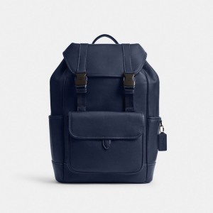 Coach League Flap Backpack Blu Profondo | COH866518