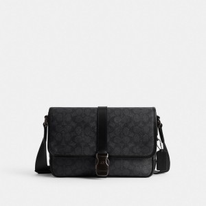 Coach League Messenger Bag In Signature Canvas Grigie | COH866615