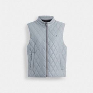 Coach Leather Quilted Vest Blu | COH865919