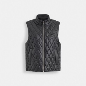 Coach Leather Quilted Vest Nere | COH865915