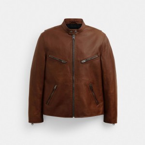 Coach Leather Racer Marroni | COH866869