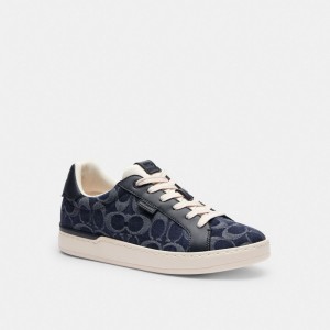 Coach Lowline Low Top Sneaker In Signature Denim Blu | COH865832
