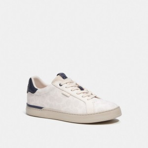Coach Lowline Low Top Sneaker In Signature Canvas Blu Profondo | COH866780