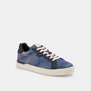 Coach Lowline Low Top Sneaker With Tie Dye Blu Marino | COH866819