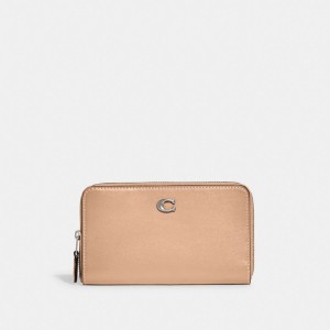 Coach Medium Zip Around Wallet Argento | COH865578
