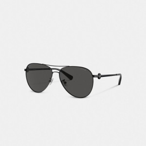 Coach Metal Aviator Sunglasses Nere | COH866345