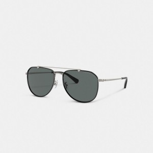 Coach Metal Windsor Pilot Sunglasses Nere Grigie | COH867081