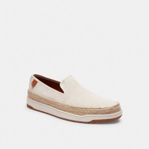 Coach Miles Espadrille In Signature Jacquard Bianche | COH866836