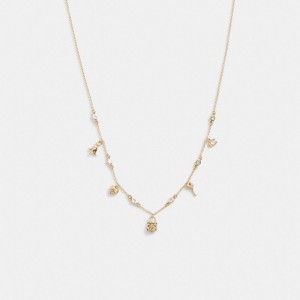 Coach Mini Iconic Charm Necklace Oro | COH866189