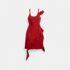 Coach Mini Ruffle Dress Rosse | COH866059