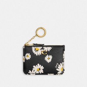 Coach Mini Skinny Id Case With Floral Print Nere Colorate | COH865603