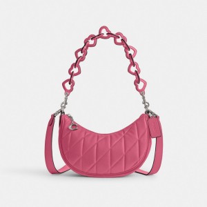 Coach Mira Shoulder Bag With Pillow Quilting And Heart Strap Argento | COH864845