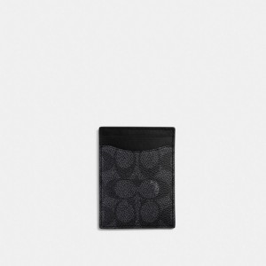 Coach Money Clip Card Case In Signature Canvas Grigie | COH866756