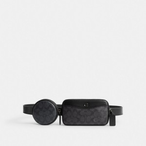 Coach Multi Pouch Belt Bag In Signature Canvas Grigie | COH866682