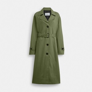 Coach Oversized Trench Coat Verdi | COH865930