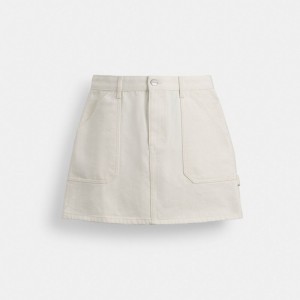 Coach Painter Skirt In Organic Cotton Bianche | COH866047