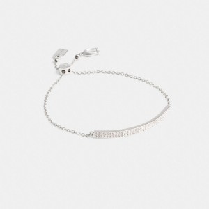 Coach Pavé Bar Slider Bracelet Argento | COH866073
