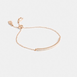 Coach Pavé Bar Slider Bracelet Rosa Oro | COH866084