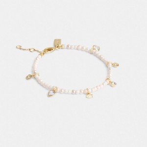 Coach Pearl Charm Bracelet Oro | COH866206