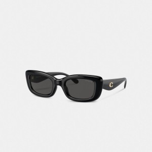 Coach Pillow Tabby Narrow Rectangle Sunglasses Nere | COH866353