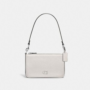 Coach Pouch Bag With Signature Canvas Bianche | COH865288