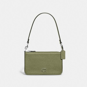Coach Pouch Bag With Signature Canvas Senape | COH865205