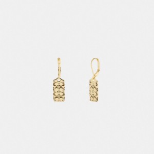 Coach Quilted Signature Drop Earrings Oro Nere | COH866197