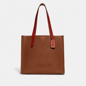 Coach Relay Tote Bag 34 Marroni | COH866529