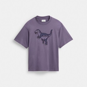 Coach Rexy T Shirt In Organic Cotton Viola | COH866919