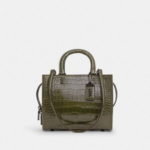 Coach Rogue Bag 25 In Alligator Blu Grigie Verde Oliva | COH865179