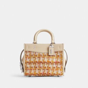 Coach Rogue Bag 25 In Tweed Argento Colorate | COH864966