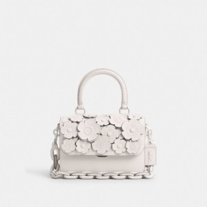 Coach Rogue Top Handle Bag With Tea Rose Argento | COH865171